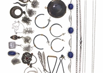 STERLING SILVER CHAINS, PENDANTS, EARRINGS, & RINGS