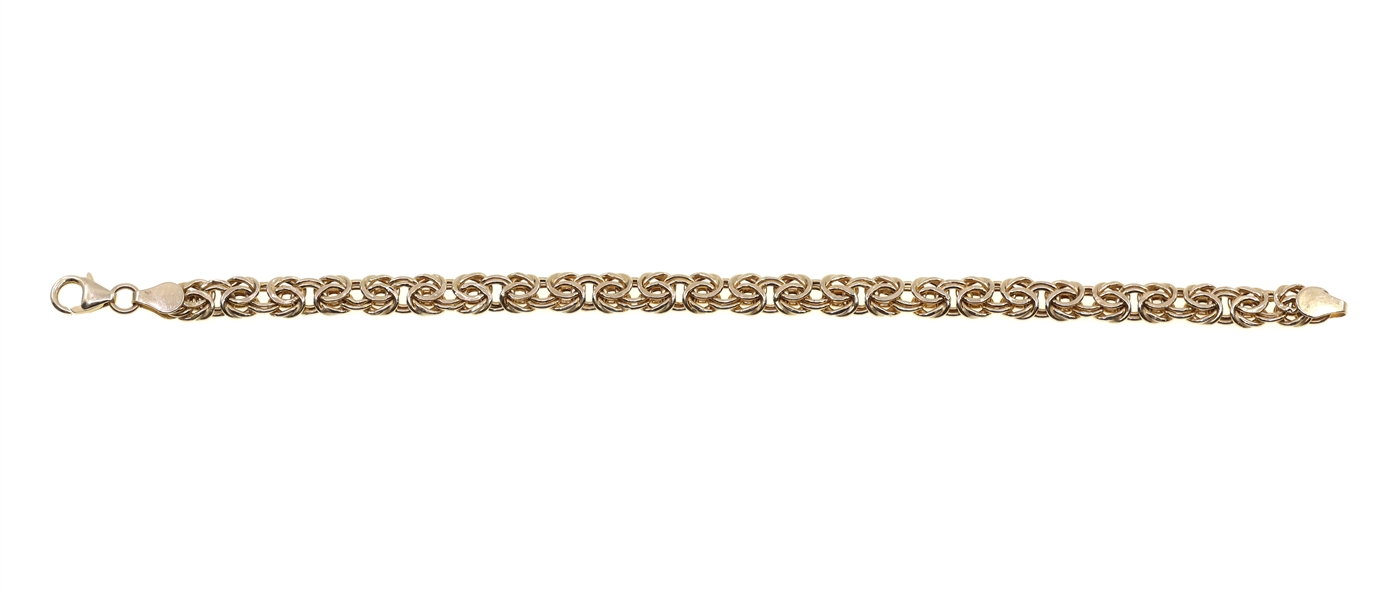 14K YELLOW GOLD BYZANTINE LINK BRACELET