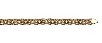 14K YELLOW GOLD BYZANTINE LINK BRACELET