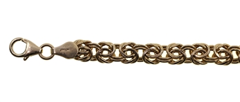14K YELLOW GOLD BYZANTINE LINK BRACELET
