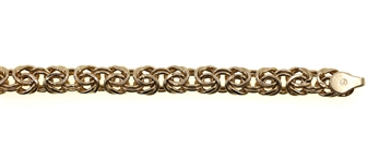 14K YELLOW GOLD BYZANTINE LINK BRACELET