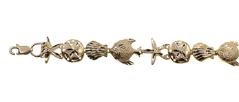 14K YELLOW GOLD MARINE-LIFE FASHION BRACELET