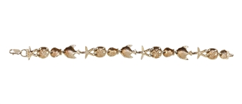 14K YELLOW GOLD MARINE-LIFE FASHION BRACELET