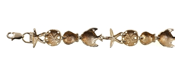14K YELLOW GOLD MARINE-LIFE FASHION BRACELET
