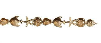 14K YELLOW GOLD MARINE-LIFE FASHION BRACELET