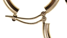 14K YELLOW GOLD HOLLOW HOOP EARRINGS - 3 PAIRS