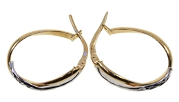 14K YELLOW GOLD FASHION EARRINGS - 3 PAIRS