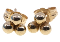 14K YELLOW GOLD FASHION EARRINGS - 3 PAIRS
