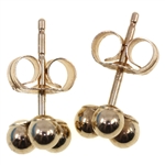 14K YELLOW GOLD FASHION EARRINGS - 3 PAIRS