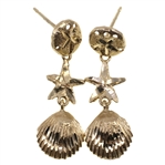 14K YELLOW GOLD FASHION EARRINGS - 3 PAIRS
