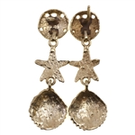 14K YELLOW GOLD FASHION EARRINGS - 3 PAIRS