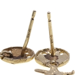 14K YELLOW GOLD FASHION EARRINGS - 3 PAIRS