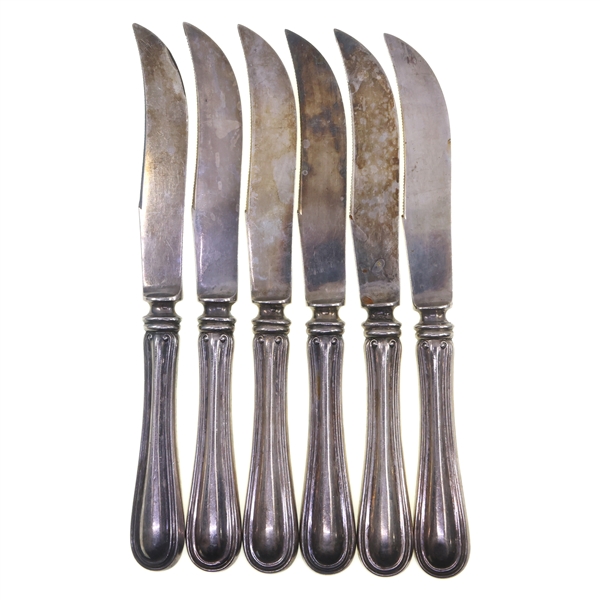 WEIGHTED STERLING SILVER CHEESE KNIVES - SET OF 6
