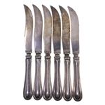 WEIGHTED STERLING SILVER CHEESE KNIVES - SET OF 6
