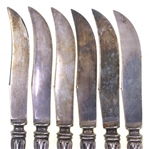 WEIGHTED STERLING SILVER CHEESE KNIVES - SET OF 6