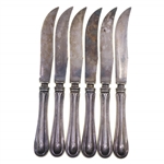 WEIGHTED STERLING SILVER CHEESE KNIVES - SET OF 6