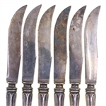 WEIGHTED STERLING SILVER CHEESE KNIVES - SET OF 6