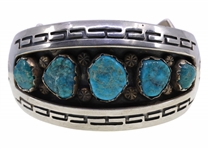 STERLING SILVER & TURQUOISE BRACELET, EARRINGS & RING