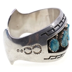 STERLING SILVER & TURQUOISE BRACELET, EARRINGS & RING