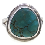 STERLING SILVER & TURQUOISE BRACELET, EARRINGS & RING