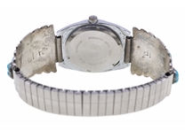 MEN'S STERLING SILVER WATCHBAND, RING & LAPEL PINS