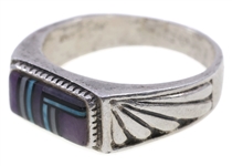 MEN'S STERLING SILVER WATCHBAND, RING & LAPEL PINS