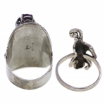 STERLING SILVER ENHANCER BROOCH & FASHION RINGS