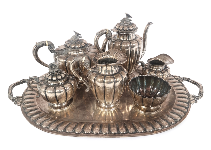 STERLING SILVER SANBORNS MEXICO FLORAL TEA SET