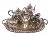 STERLING SILVER SANBORNS MEXICO FLORAL TEA SET