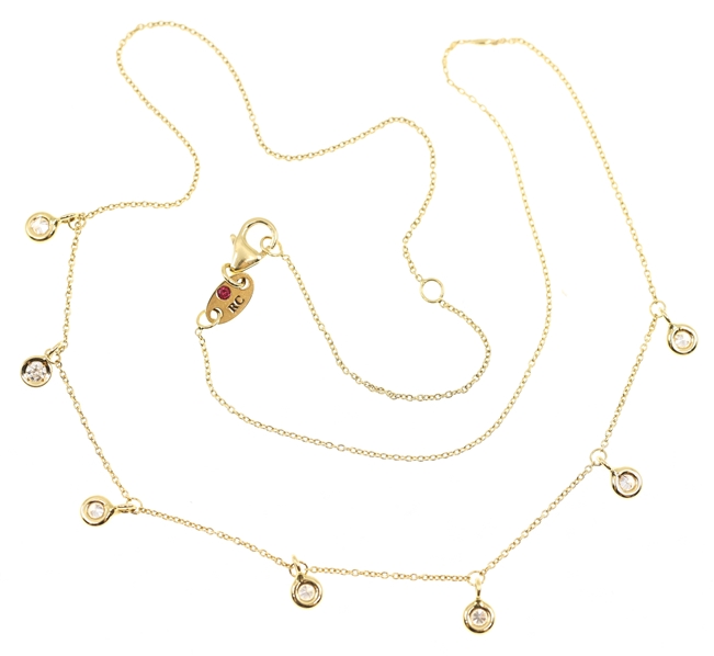 18K YELLOW GOLD ROBERTO COIN 0.28 CTW DIAMOND NECKLACE
