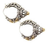 STERLING SILVER & 18K GOLD BARBARA BIXBY HOOP EARRINGS
