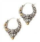 STERLING SILVER & 18K GOLD BARBARA BIXBY HOOP EARRINGS