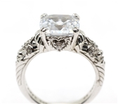 STERLING SILVER JUDITH RIPKA CZ COCKTAIL RING