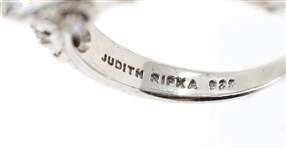 STERLING SILVER JUDITH RIPKA CZ COCKTAIL RING