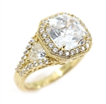 STERLING SILVER VERMEIL JUDITH RIPKA CZ COCKTAIL RING