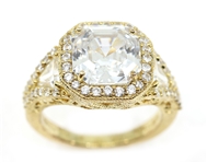 STERLING SILVER VERMEIL JUDITH RIPKA CZ COCKTAIL RING
