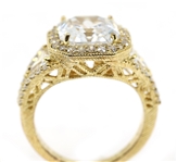 STERLING SILVER VERMEIL JUDITH RIPKA CZ COCKTAIL RING