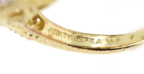 STERLING SILVER VERMEIL JUDITH RIPKA CZ COCKTAIL RING