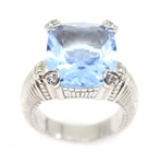 STERLING SILVER JUDITH RIPKA BLUE QUARTZ COCKTAIL RING