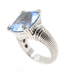 STERLING SILVER JUDITH RIPKA BLUE QUARTZ COCKTAIL RING