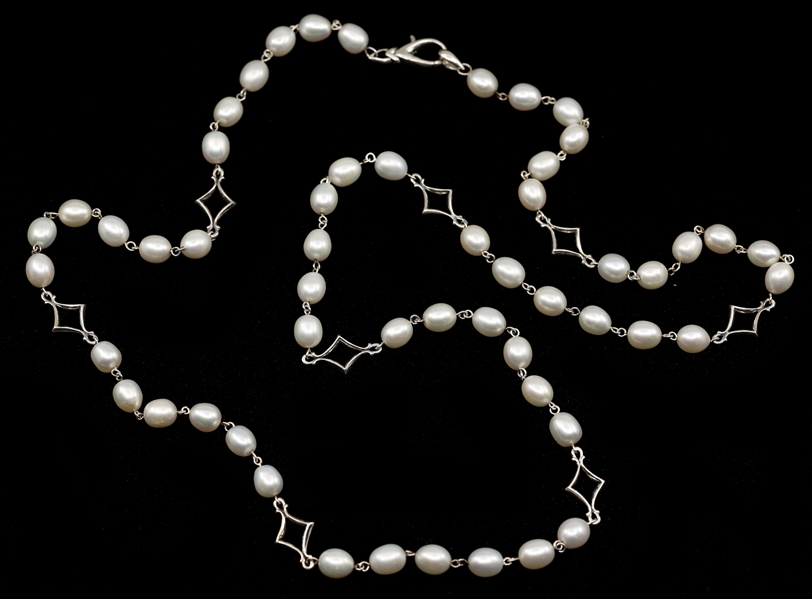 STERLING SILVER ANN KING FRESHWATER PEARL NECKLACE