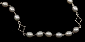 STERLING SILVER ANN KING FRESHWATER PEARL NECKLACE