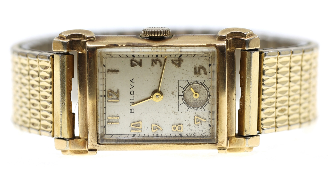 MENS BULOVA GOLD-FILLED CASE MECHANICAL WRISTWATCH
