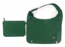 GIVENCHY GREEN CALFSKIN LEATHER SMALL HOBO BAG