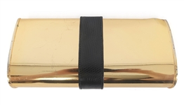 1970s GUCCI GOLD-TONE METAL CLUTCH PURSE