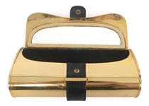 1970s GUCCI GOLD-TONE METAL CLUTCH PURSE
