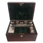 19TH C. WOODEN TRAVEL VANITY DRESSER BOX 