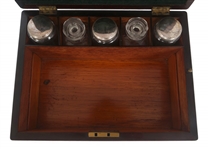 19TH C. WOODEN TRAVEL VANITY DRESSER BOX 