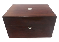 19TH C. WOODEN TRAVEL VANITY DRESSER BOX 
