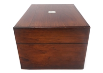 19TH C. WOODEN TRAVEL VANITY DRESSER BOX 